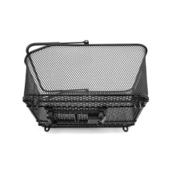 Cykelkurv BikePartner Grenå sort med MIK adapter set bagfra på cykel