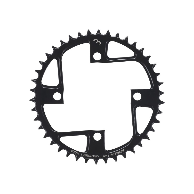 Klinge BBB E-bikeGear NarrowWide (sort). 42T Ø104 hærdet stål,9-12 speed BCR-76E