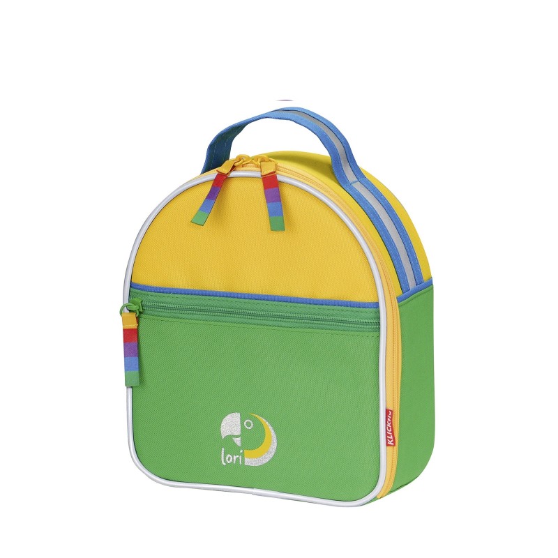 KLICKFIX Lori børnecykeltaske grøn – styrtaske med reflekser og navnekort