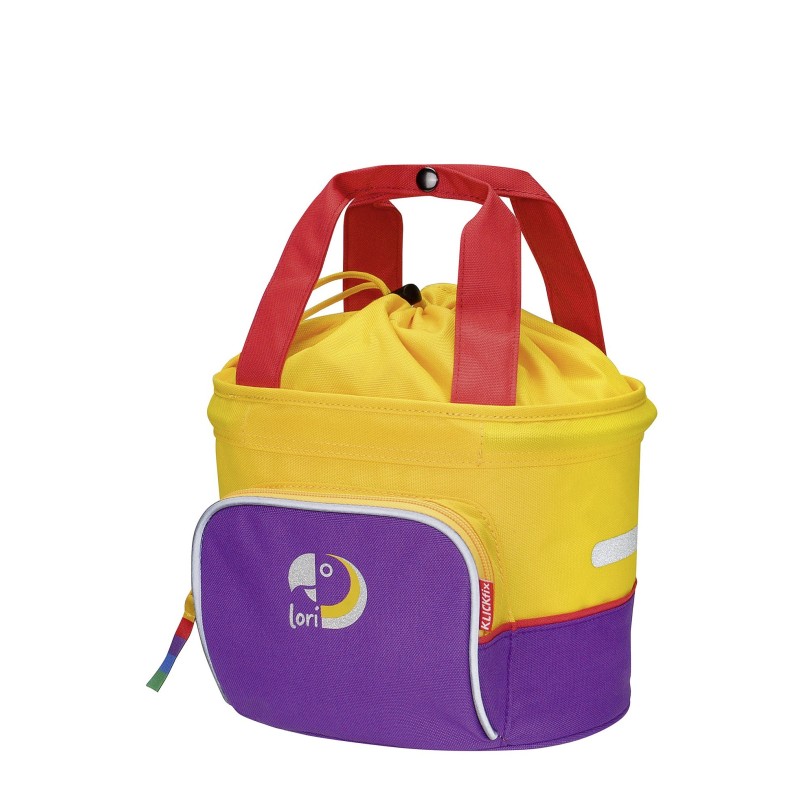 KLICKFIX Shopper Lori børnecykelkurv rød – med snørelukning og refleks