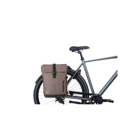 Taske sæt BASIL MOVE Commuter (brun) Dobbelt Pannier 27x16x38cm 30L