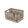 Basil Dax L fletkurv i naturgrå rattan til cykel – 47x35x27 cm