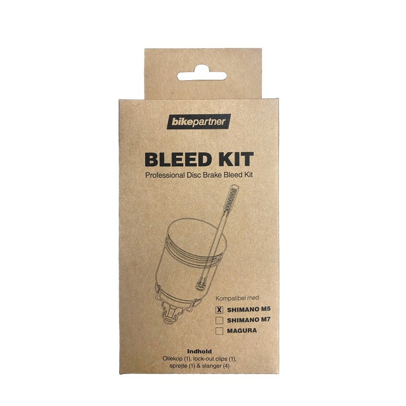 Bikepartner Bleeding kit til Shimano bremser med Ø5 mm påfyldningshul. Sættet indeholder: Oliekop (1), lock-out clips (1) & slan