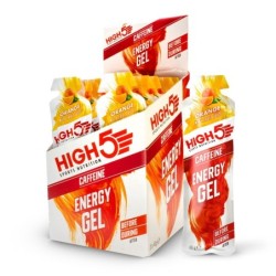 High5 Energy Gel Plus 40gr (32 ml) Orange Plus 20 stk, m. koffein Bedst før 31-12-24