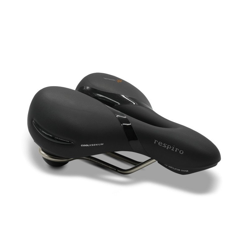 Sadel (unisex) fra Selle Royal model Respiro. 90° kørestilling, Royal Gel, Cool Cover, Scuff Guards, Elastome, ventilation & ICS