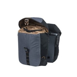 BASIL Miles MIK 2.0 - double bag - taskesæt (bag) Sort/lime, 34x16x43cm 34L. Monteret MIK 2.0 adapter plade og 100% vandtæt.