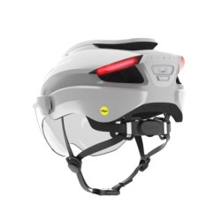 Lumos Ultra E-bike hjelm med MIPS (lunar white). Str. M/L (54-61cm). Cykelhjelm med integrerede lygter, blinklys og bremselys.