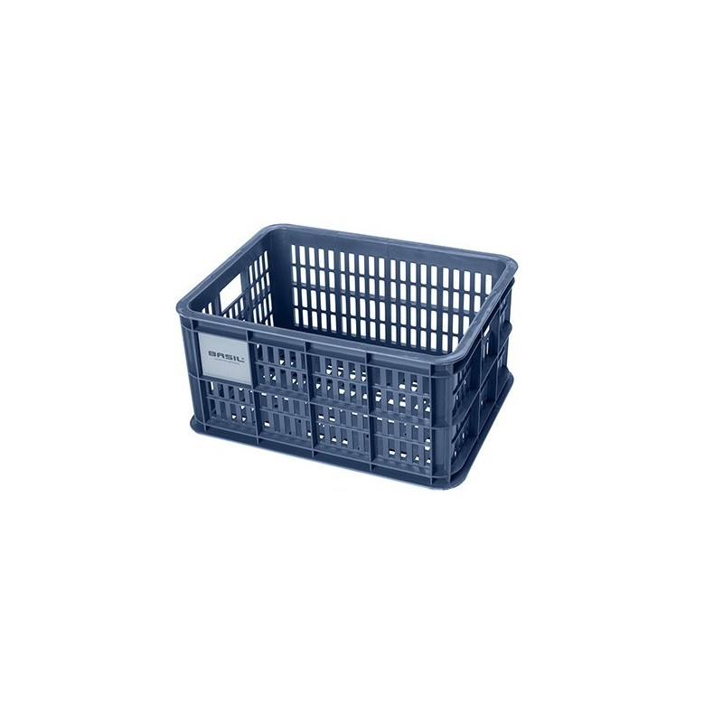 Kurv BASIL CRATE str. M (blå), genanvendt plast Vol.: 40 L, 49,5x39,5x26,5 cm. kan mont. med MIK-AVS-uniklip eller Racktime adap