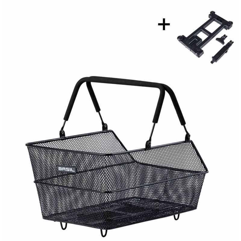 Basil Cento MIK 2.0 Small cykelkurv – sort stålkurv til bagagebærer
