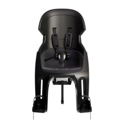 Bobike Exclusive Evolve maxi NY MODEL med affjedring. Farve: Sort, til montering på bagagebærer. Højdejustbar ryg & vippefunktio