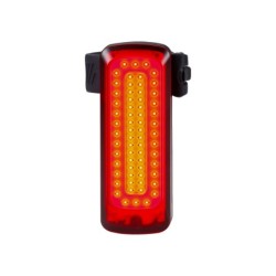 Baglygte BBB SignalPro. Genopladelig (USB-C) med 250 lumen lysstyrke. Brændetid: 21 timer (maks.).  Lystilstande:  Dayflash, Fla