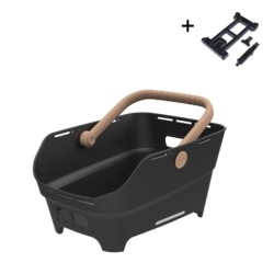 Kurv BASIL CENTO NEO MIK 2.0 Recycled synthetic Sort Bag 46x35x25cm inkl. MIK 2.0 adapter monteret