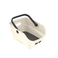 Kurv BASIL CENTO NEO MIK 2.0 Recycled synthetic inkl. MIK 2.0 adapter mont. Off-white Bag 46x35x25cm