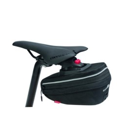 Klickfix Bikepack Sport Exspandable sadeltaske. 11x24x9/16 cm, 1-2 L, vægt: 500 g. Tasken leveres  inkl. click-on contour adapte