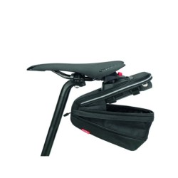 Klickfix Bikepack Sport Exspandable sadeltaske. 11x24x9/16 cm, 1-2 L, vægt: 500 g. Tasken leveres  inkl. click-on contour adapte