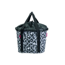 Reisenthel BIKEBASKET (leo nero) til styradapter.  Lavet af genanv. materialer (plastikflasker).  Indre rum m. lynlås, aftagelig