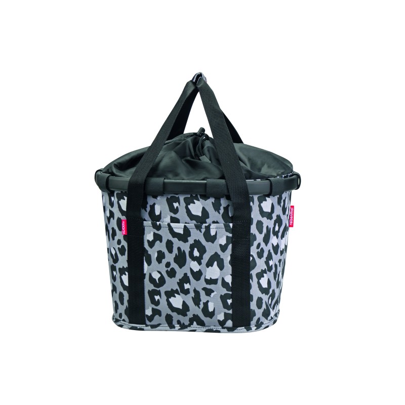 Reisenthel BIKEBASKET (leo nero) til styradapter.  Lavet af genanv. materialer (plastikflasker).  Indre rum m. lynlås, aftagelig