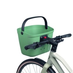 Klickfix MIO BASKET frontkurv (sage green) dimension 37x29x27 cm, vol. 18 L Max. bæreevne: 7 kg