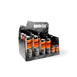 Bord display Brunox Turbo-Spray 48x100ml, 24x300ml, 12x500ml Udstillings kampange 2025 Multi olie spray