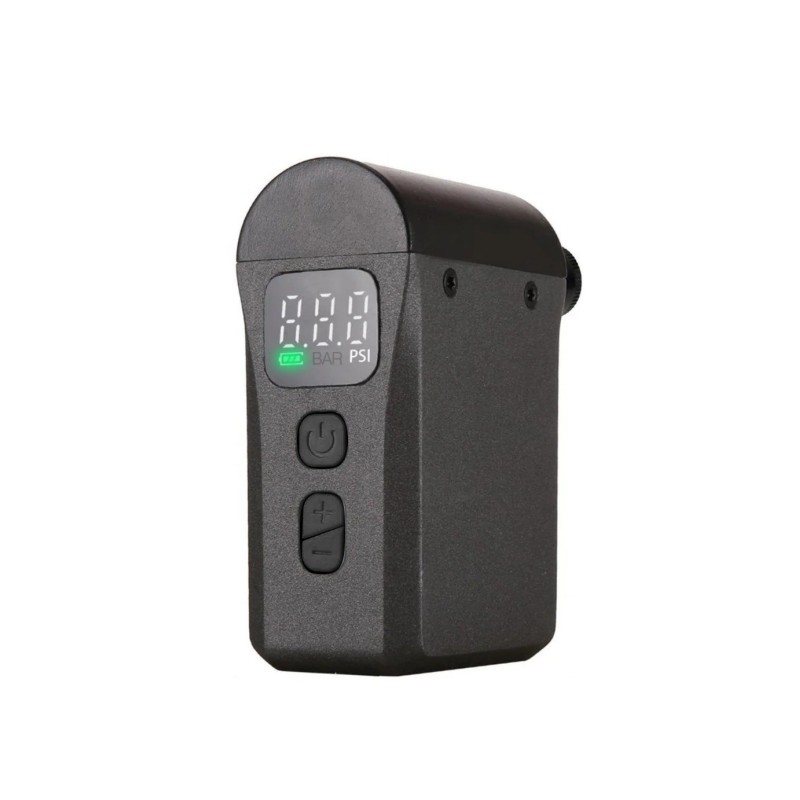 Elektrisk minipumpe fra Bikepartner Li-ion batteri USB-C opladelig sort 0-120psi, Bar/Psi. Batteri 500 mAh x2 83x33x52mm