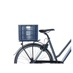 Kurv BASIL CRATE str. L (blå), genanvendt plast Vol.: 40 L, 49,5x39,5x26,5 cm. kan mont. med MIK-AVS-uniklip eller Racktime adap