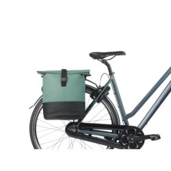 Taskesæt Basil Cove double pannier bag MIK, 28–32L, silvergreen/black