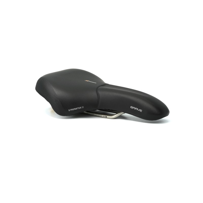 Sadel (unisex) fra Selle Royal model BRAVE. 60° kørestilling, Royal Gel, Cool Cover, Scuff Guards, Elastome & ICS. Stracciatella