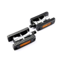 Pedal (sort) af aluminium og PVC. Med kuglelejer og Boron stålaksel. Til 9/16" gevind - OEM pakning