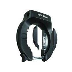 lås AXA Atlas sort - ringlås m. plug-in system. Leveres uden bolte. safety level 14. 58mm brede. Låsen er VAREFAKTA GODKENDT.