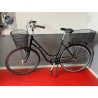 Dame cykel sort med kurv for og bag