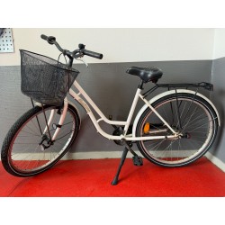 Børne cykel Mustang hvid med kurv for