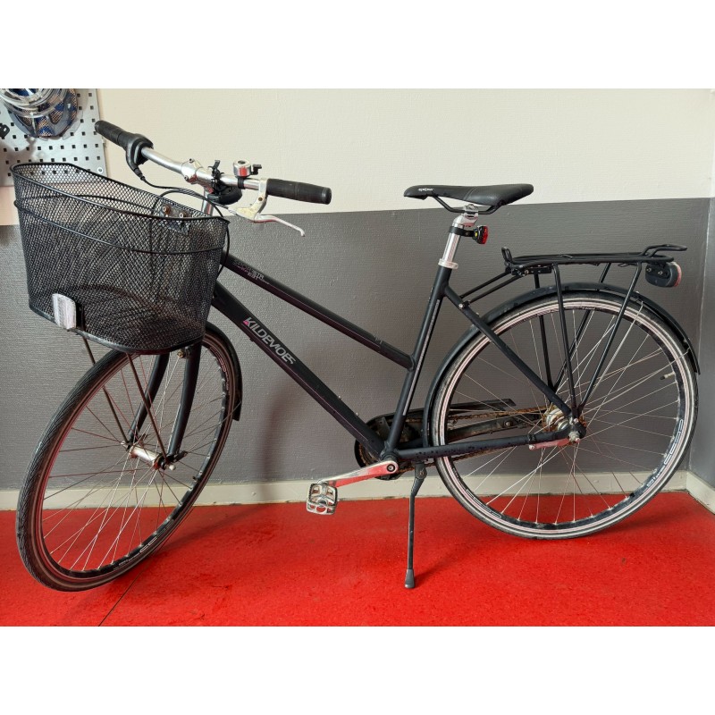 Dame cykel Kildemoes sort med kurv for